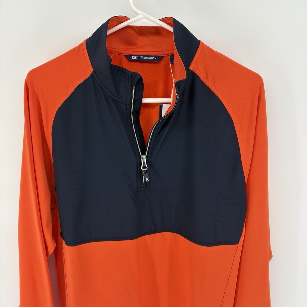 New Cutter & Buck Adapt Eco Knit 1/4 Zip Pullover Two Tone Golf Tech Men S